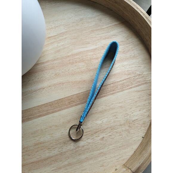 Chicken Rooster Keychain Wristlet Boho Fabric Key Ring FOB Farm Animal Farmhouse - Picture 6 of 6